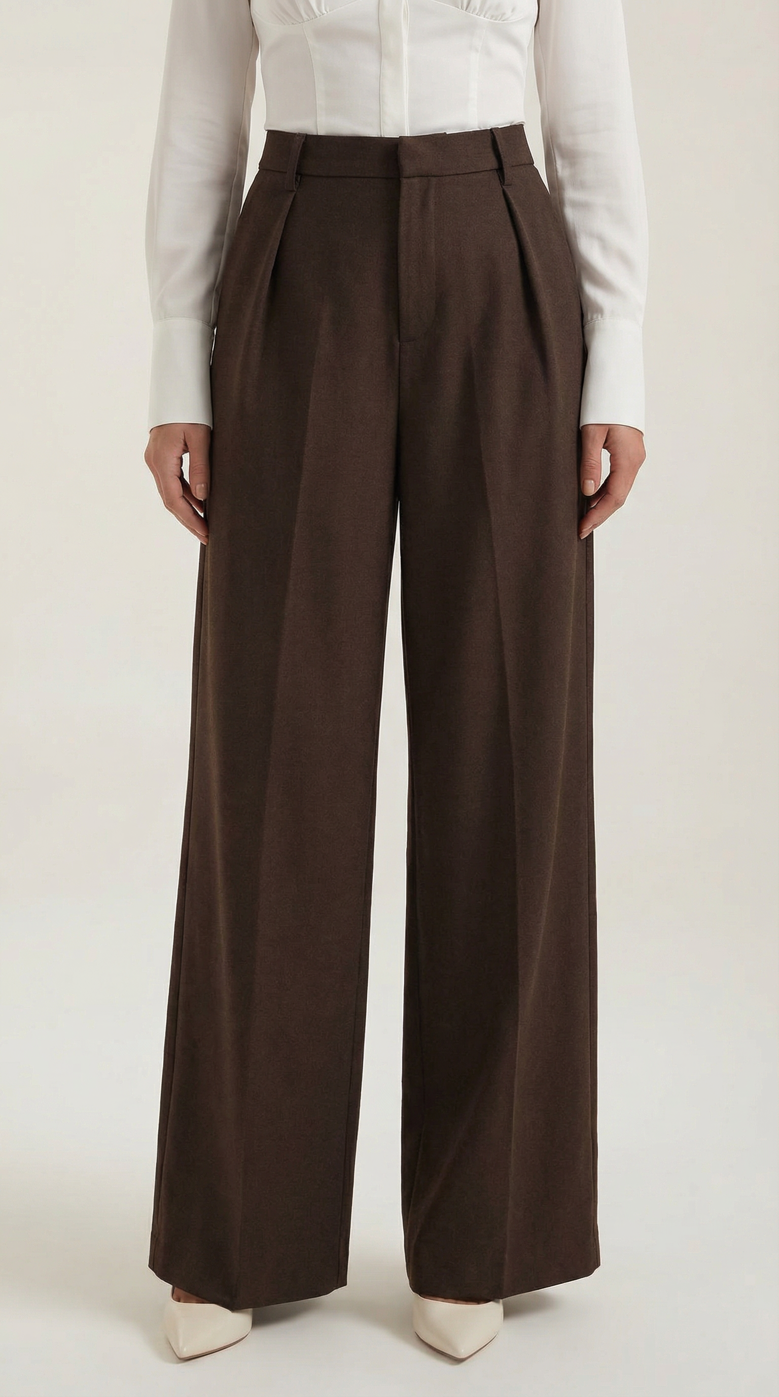 Pantalon confortable pour femmes à taille haute et jambes larges