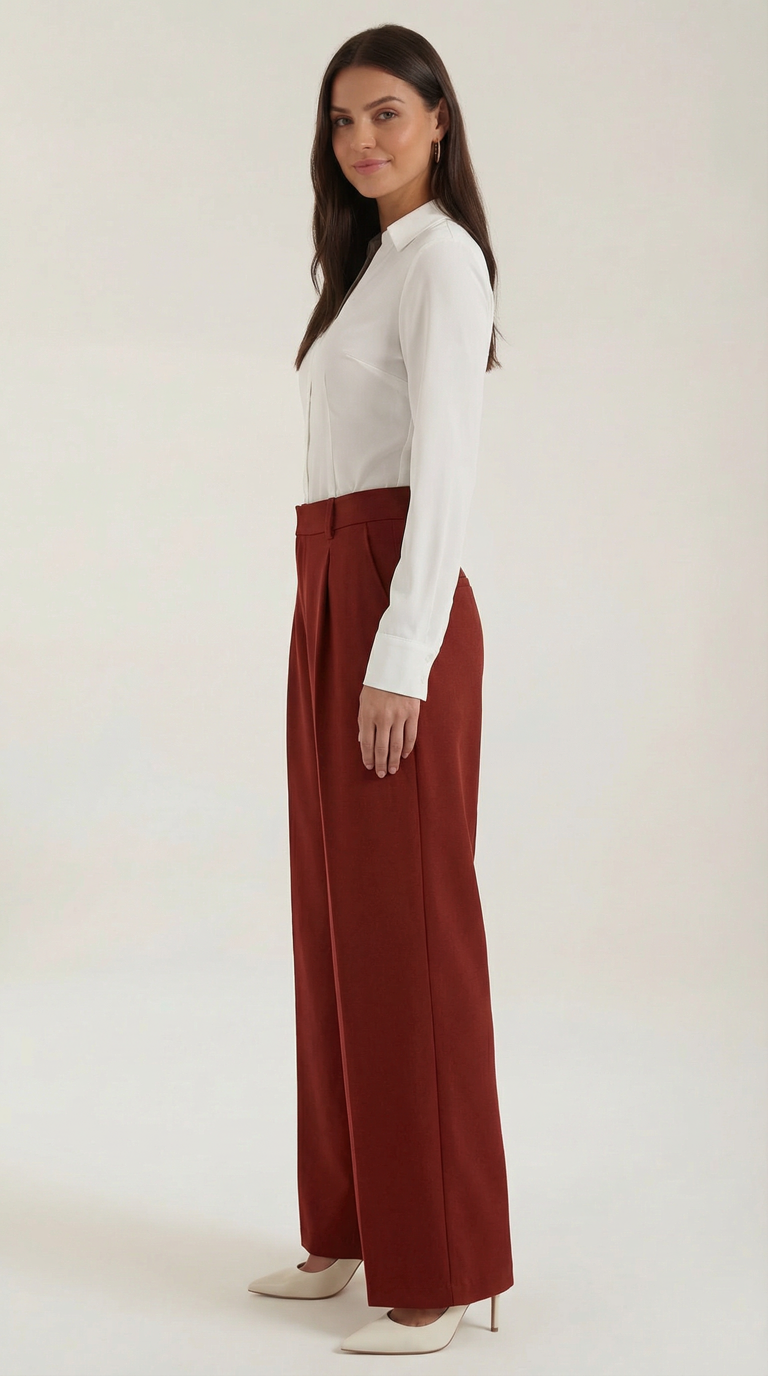Pantalon confortable pour femmes à taille haute et jambes larges