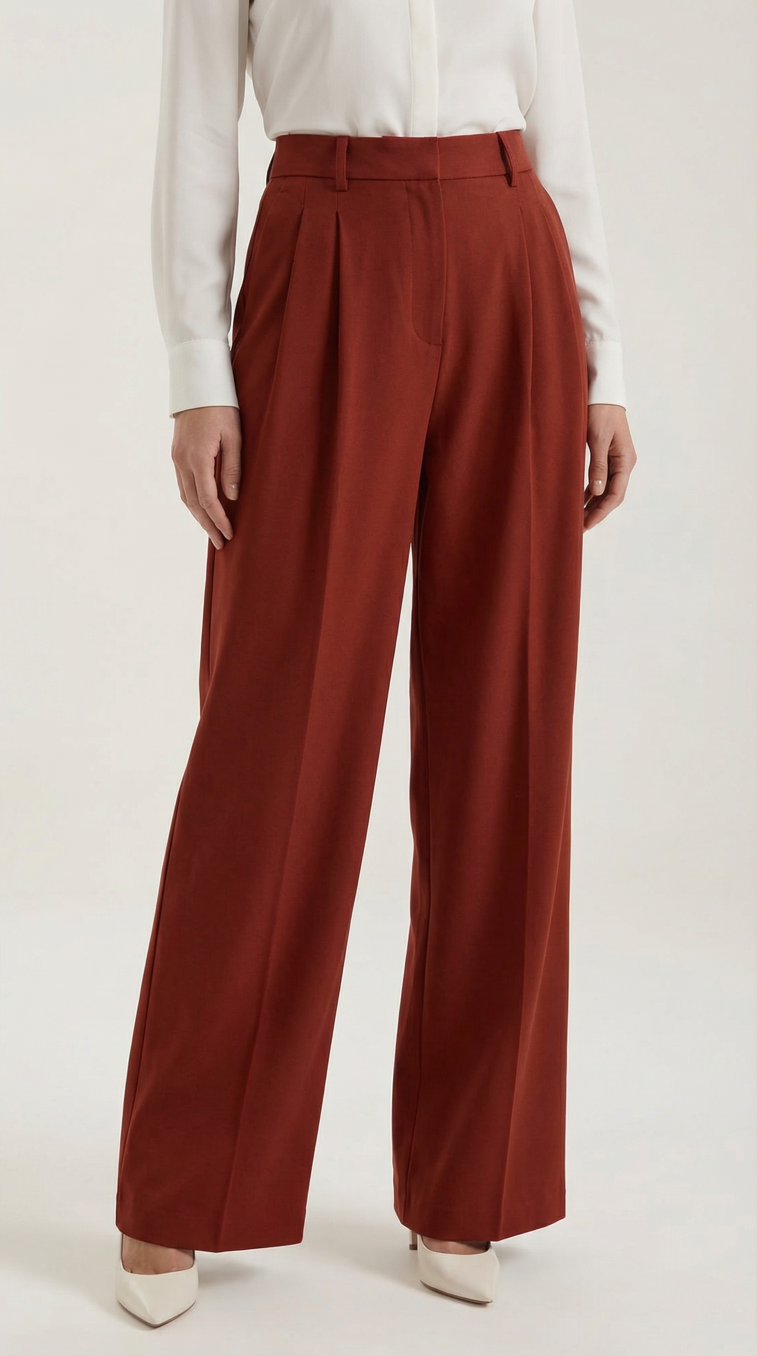 Pantalon confortable pour femmes à taille haute et jambes larges