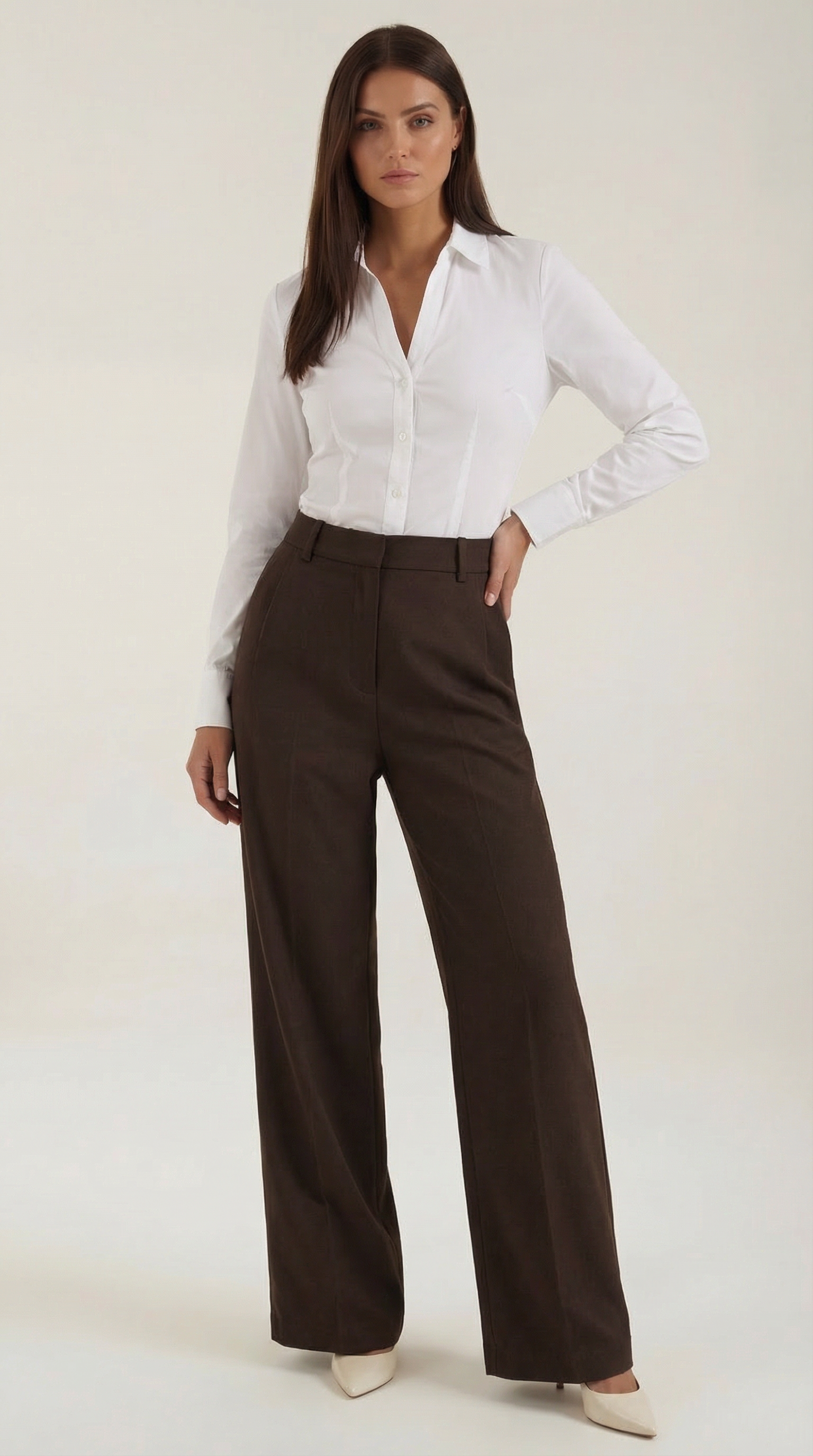 Pantalon confortable pour femmes à taille haute et jambes larges