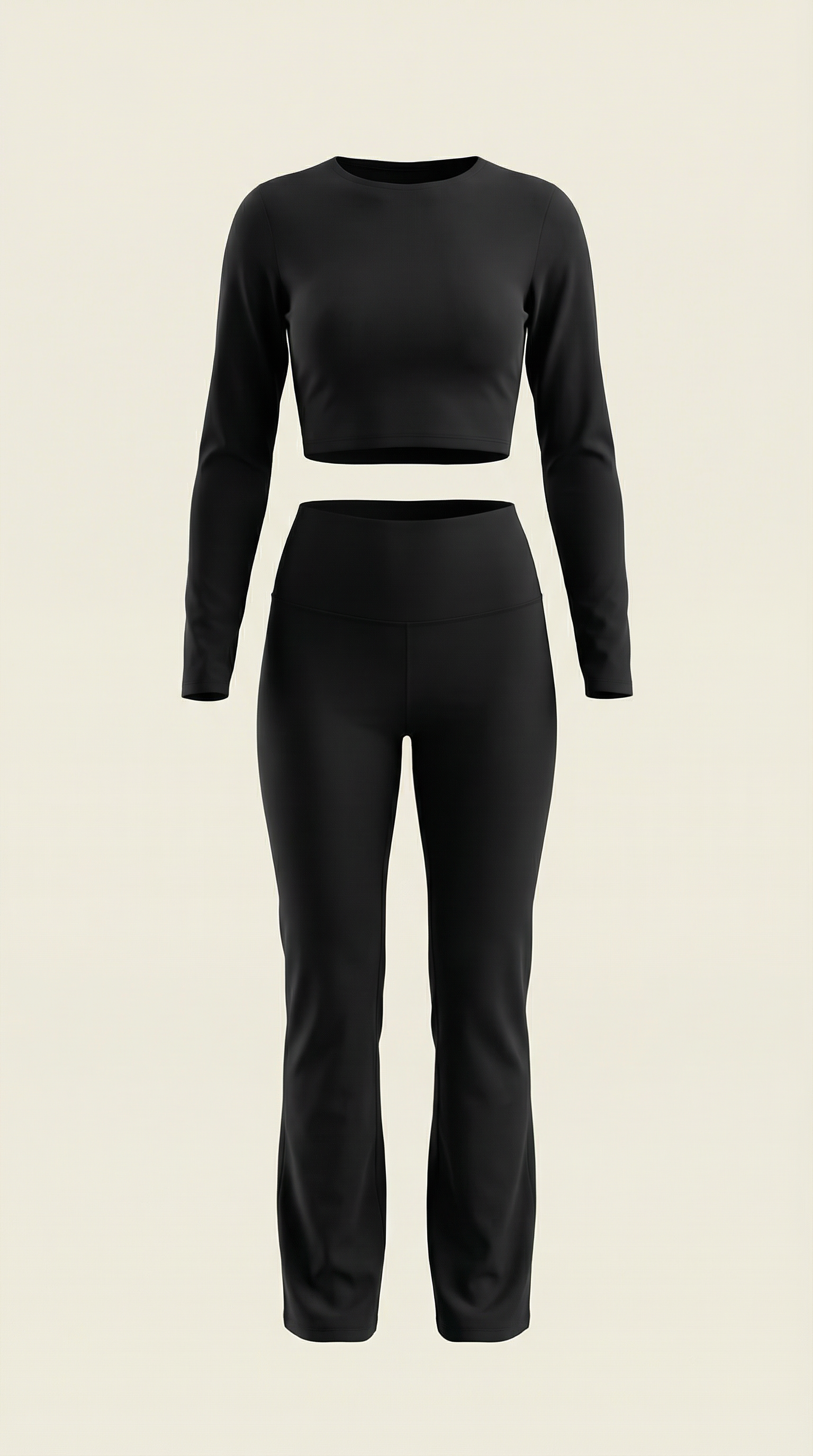Trendy Co Ord Set voor Vrouwen met Crop Top en Flared Broek