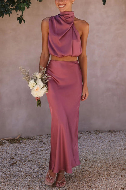 Olena | Elegante Tweedelige Dames Set van Top en Maxi Rok