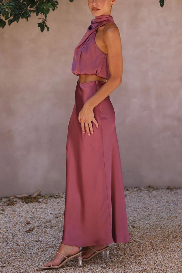 Olena | Elegante Tweedelige Dames Set van Top en Maxi Rok