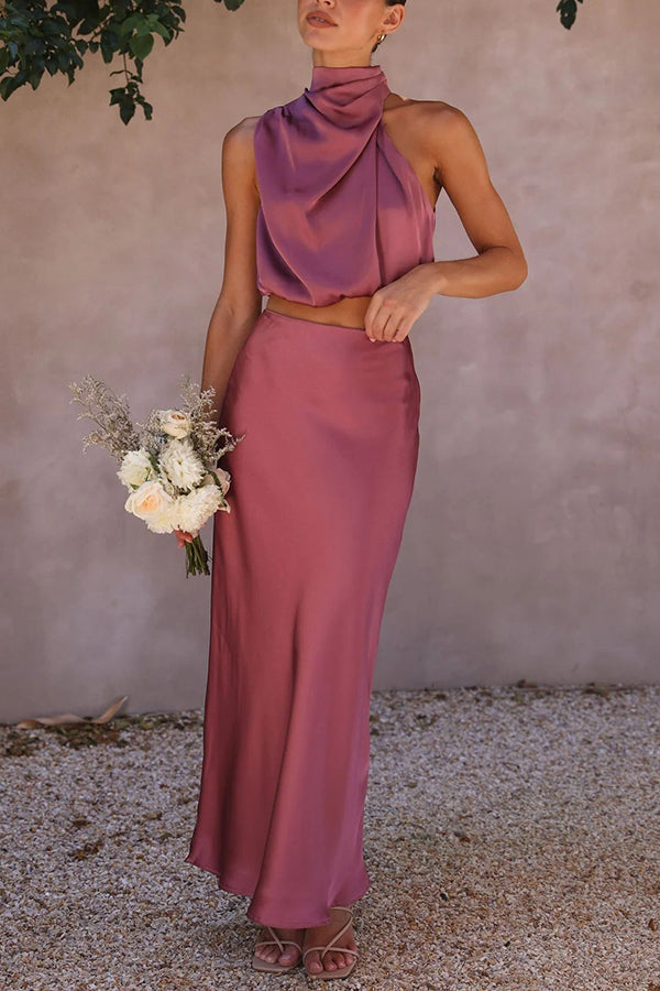 Olena | Elegante Tweedelige Dames Set van Top en Maxi Rok