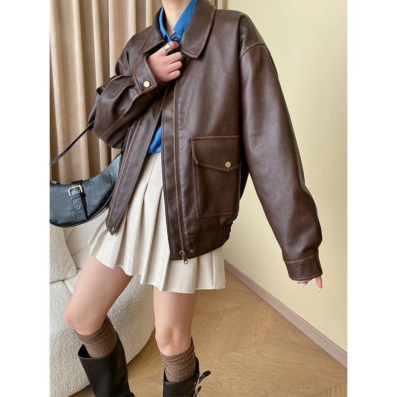 Katie | Vintage Leather Jacket for Women