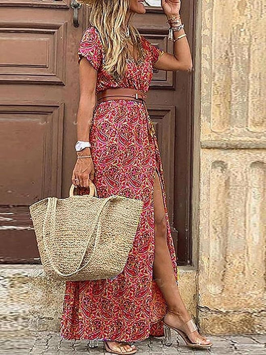Nerisa | Bohemian Paisley Maxi Dress