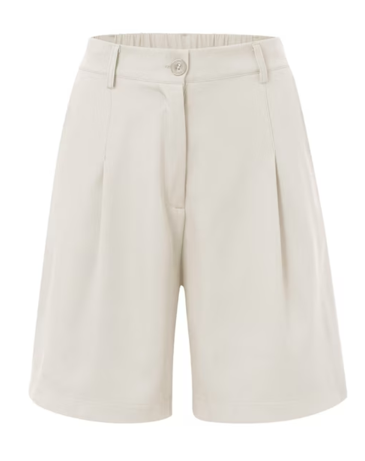 Linnen Dames Korte Broek met Hoge Taille en Zakken