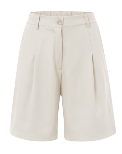Linnen Dames Korte Broek met Hoge Taille en Zakken