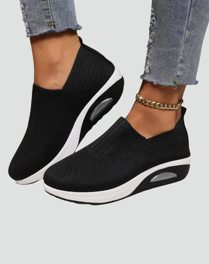 Baskets slip-on pour femmes avec semelle surélevée et coussin d'air
