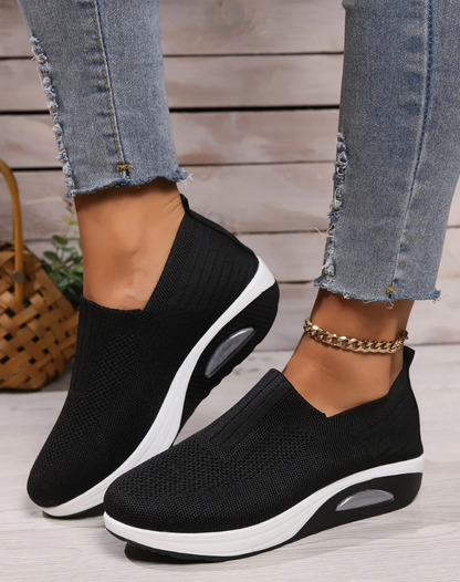Baskets slip-on pour femmes avec semelle surélevée et coussin d'air