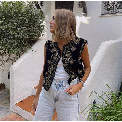 Ember | Geborduurd Vintage Gilet