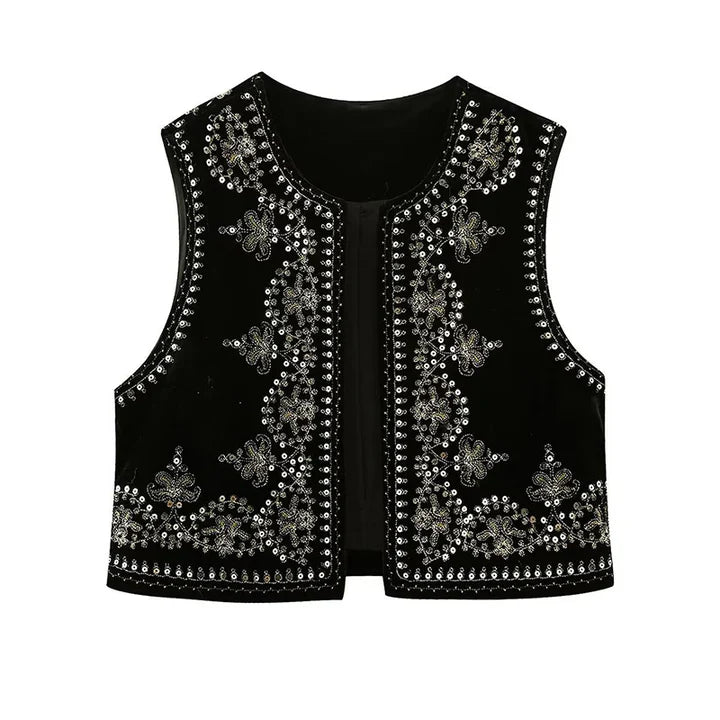 Ember | Geborduurd Vintage Gilet
