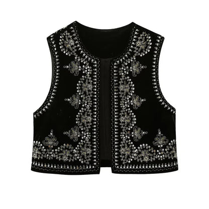 Ember | Geborduurd Vintage Gilet
