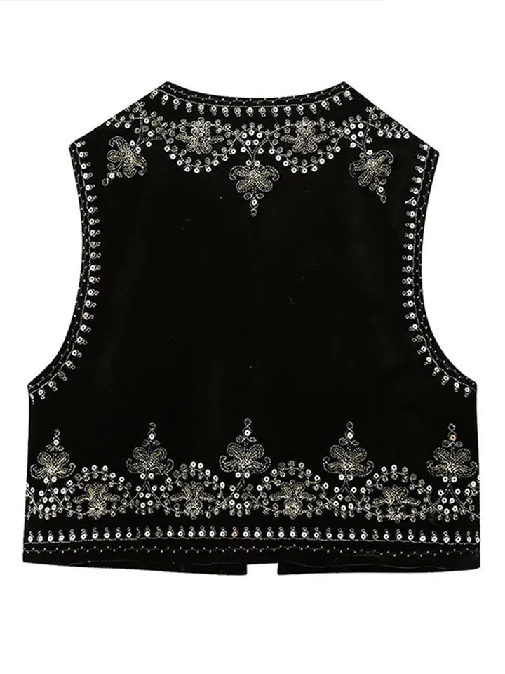 Ember | Geborduurd Vintage Gilet