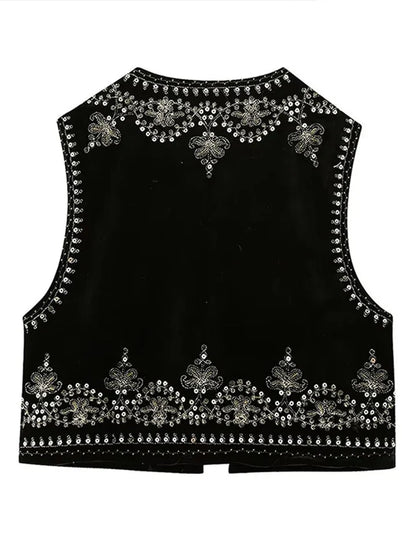 Ember | Geborduurd Vintage Gilet