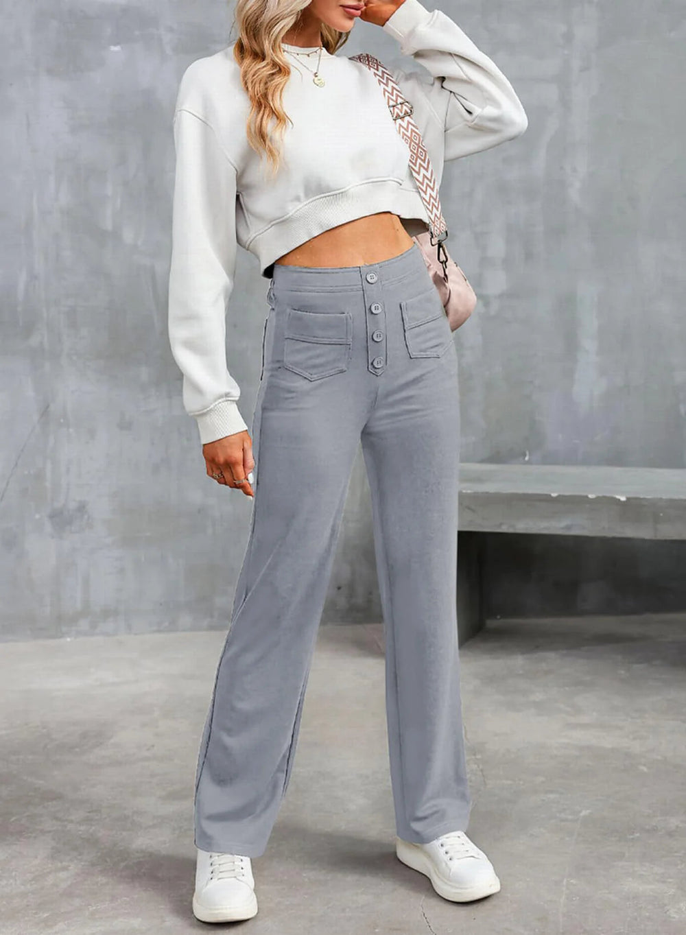 Amalie | Pantalon taille haute à jambes larges