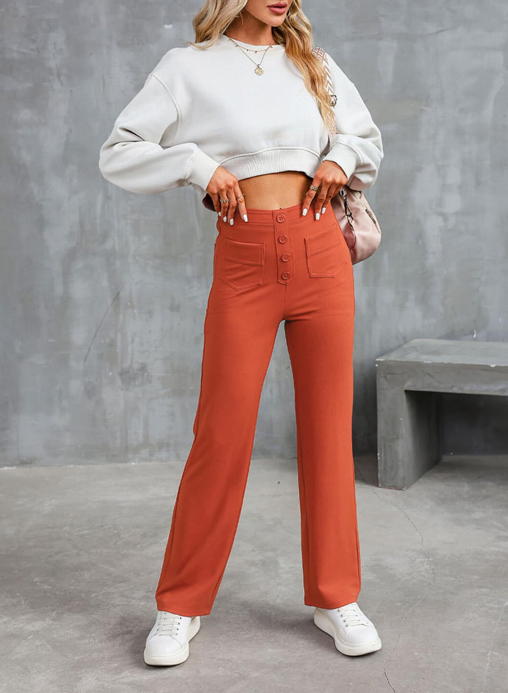 Amalie | Pantalon taille haute à jambes larges