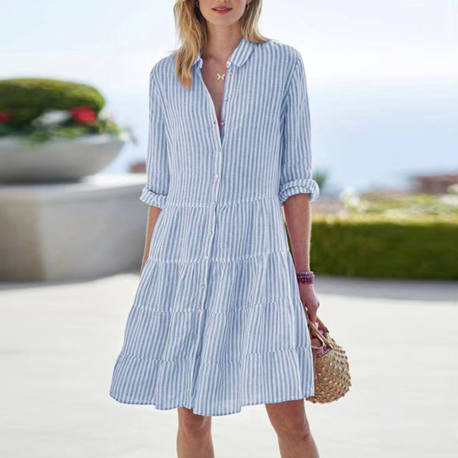 Demi | Gestreepte Shirtjurk