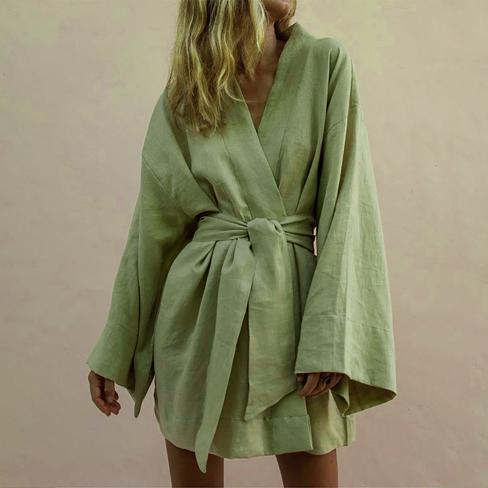 Shazmin | Bohemian Linen Kimono Dames Jurk