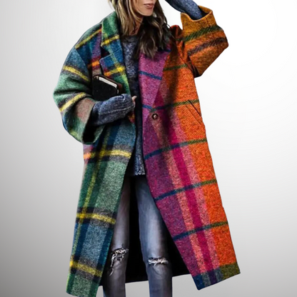 SYLVETTE | WOMEN'S PLAID WOOL COAT LONG WINTER OVERCOAT 3