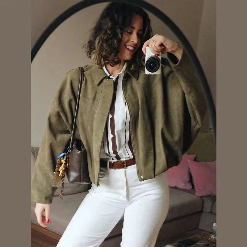 Veste Oversize en Suédine pour Femme - Emilia Lane