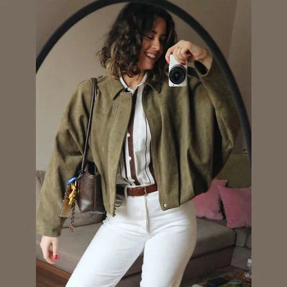 Veste Oversize en Suédine pour Femme - Emilia Lane