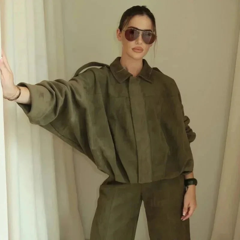 Veste Oversize en Suédine pour Femme - Emilia Lane