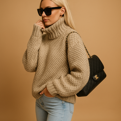 Warme Elegante Gebreide Dames Coltrui