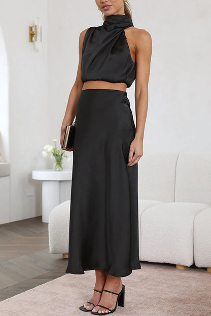 Olena | Elegante Tweedelige Dames Set van Top en Maxi Rok