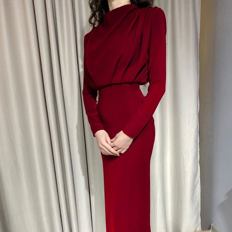 Odalys | Elegant Draped Midi Dress