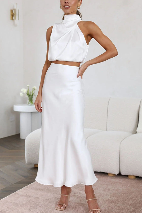Olena | Elegante Tweedelige Dames Set van Top en Maxi Rok