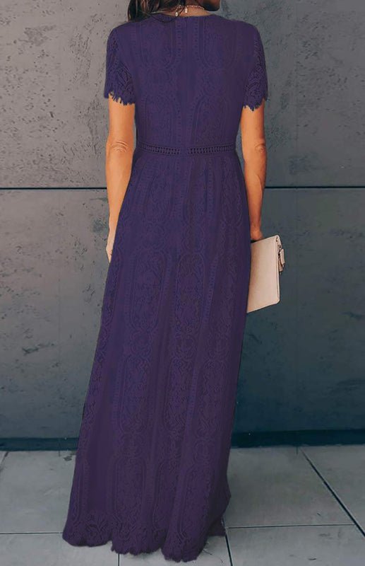 Paley | Romantische Kant Maxi Jurk met V-Hals