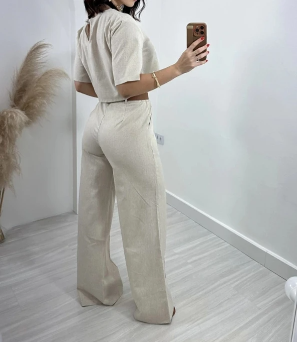 Pauline | Casual Twee-delige Set met Flared Broek