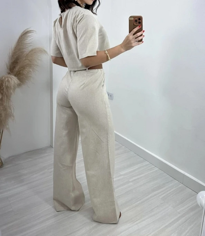 Pauline | Casual Twee-delige Set met Flared Broek