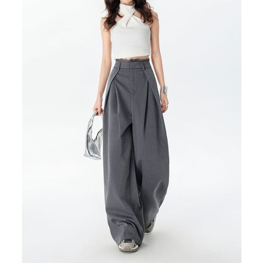 Ren | Wijde Pantalon met Hoge Taille