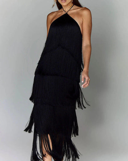 Corrina | Glamoureuze Midi Jurk met Flapper-Inspiratie