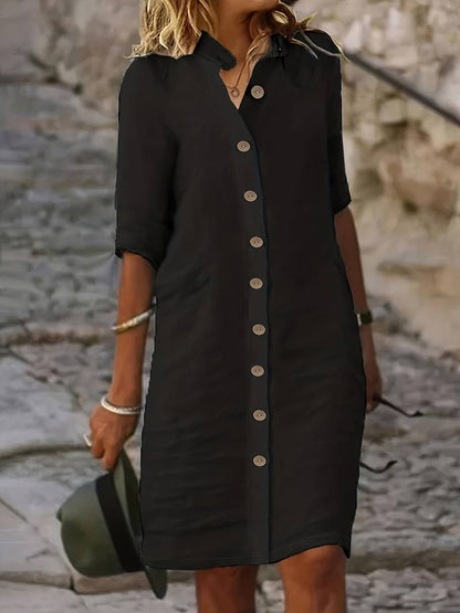 Oriah | Classic Plus size Button-Down Shirt Dress