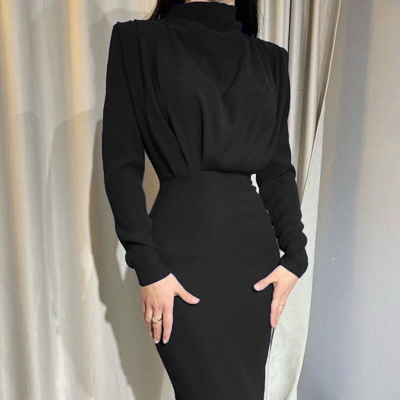 Odalys | Elegant Draped Midi Dress