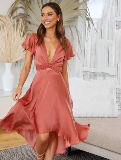 Catrinna | Midi Jurk met Vrouwelijke Twist